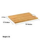 5 of 6:Planche à découper en bambou Home Basics 12 x 16 avec rainure pour jus et poignée en acier inoxydable 