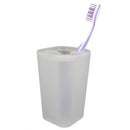 2 of 2:Home Basics Soporte para cepillos de dientes de plástico recubierto de goma esmerilado 