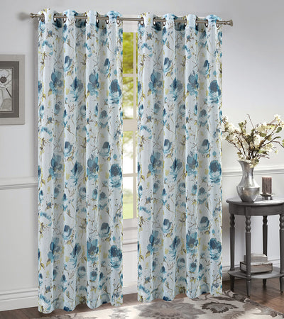 3 of 4:Panel de ventana con ojales transparentes con estampado floral de Dana, 54 x 84 pulgadas 