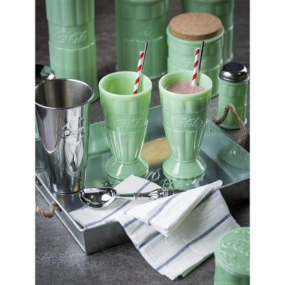 3 of 3:TableCraft's Coca-Cola Jadeite Medium Canister with Lid 4.5x 4.5x 7'', Green 