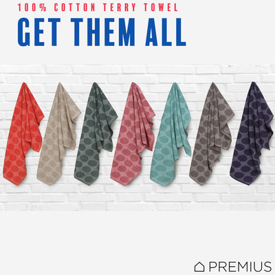 10 of 42:PREMIUS 2 Pack Circles 100% Cotton Yarn Dyed Bath Sheet Towel, 32x64 Inches 