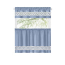 34 of 40:Paige Embroidered Kitchen Curtain and Valance Set, Tiers 55x36, Valance 55x13 Inches 