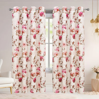 4 of 6:Elanor Floral Room Darkening Grommet Window Curtain Panel, 54x84 Inches 