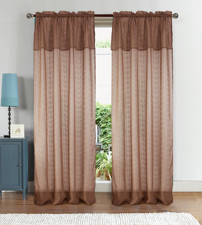 1 of 2:Anise Textured Window Panel With Attached Valance, 54x90 Inches 