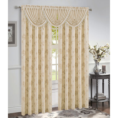 27 of 29:Felicia Jacquard Rod Pocket Window Panel and Valance Treatments, All Sold Separately 