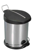 1 of 3:Home Basics 5 Liter Brushed Stainless Steel  with Plastic Top Waste Bin, Silver 