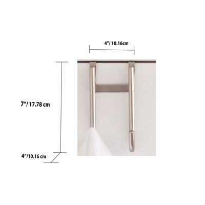 3 of 3:Crochet double de porte robuste en nickel satiné brossé antirouille Home Basics 