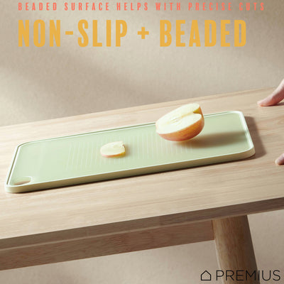 4 of 7:PREMIUS Reversible Non-Slip Cutting Board with Grater, Green, Large, 10.82x16.12 Inches 
