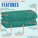 15 of 24:PREMIUS 2 Pack Damask 100% Cotton Yarn Dyed Bath Sheet Towel, 32x64 Inches 