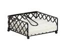 1 of 3:Home Basics Lattice Collection Flat Napkin Holder with Weighted Pivoting Arm, Black 