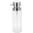 2 of 5:Home Basics 12 oz.  Cylinder Plastic Hand Soap Dispenser with Brushed Stainless Steel Pump, Clear 