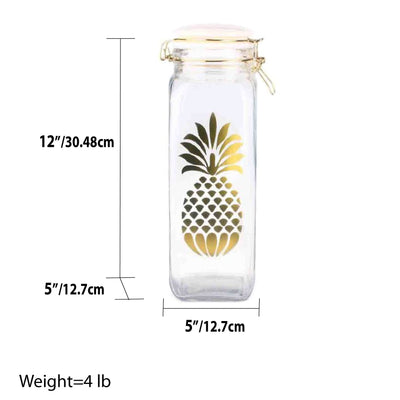 3 of 3:Home Basics Pineapple Sunshine  43 oz. Glass Canister 