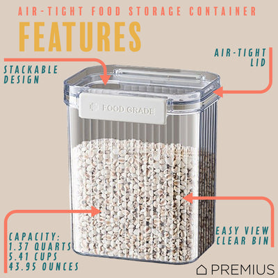 11 of 36:PREMIUS Plastic Food Storage Container, Rectangle, Clear-Natural 