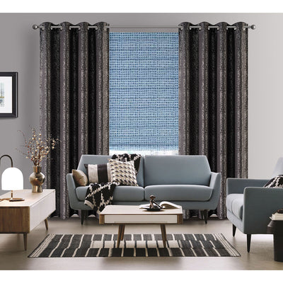4 of 12:Mercer Printed Foil Room Darkening Grommet Window Panel, 54x84 Inches 