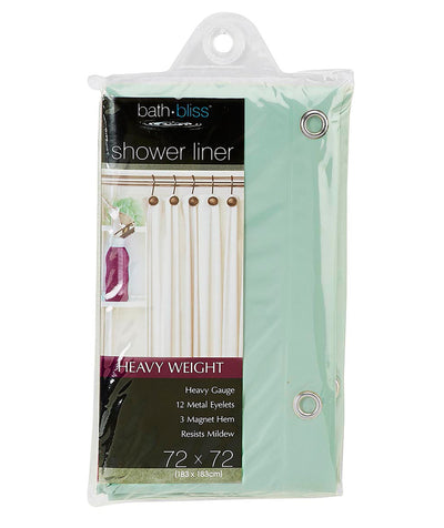 2 of 2:Bath Bliss Heavy Grommet Shower Liner in Mint 