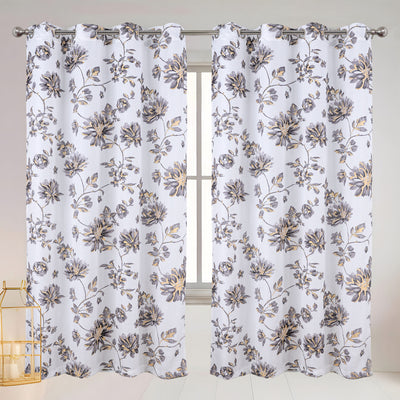 1 of 7:Rideau à œillets à motif floral en jacquard Marie, 137 x 213 cm 