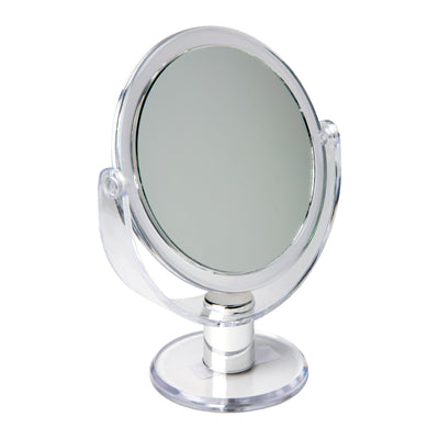 1 of 2:Home Details Dual Sided 10X Magnification Rubberized Vanity Mirror in Clear 