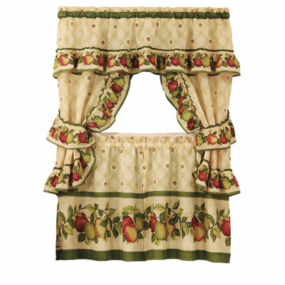 2 of 3:Ensemble de rideaux de fenêtre Apple Orchard Cottage - 57 x 24 - Antique 