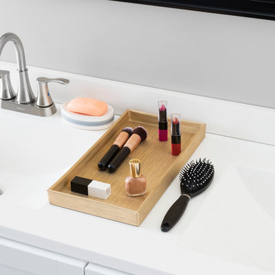 2 of 3:Home Basics Plastic Vanity Tray, Gold 