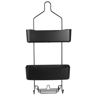 3 of 4:Home Basics 2 Tier Shower Caddy with Plastic Baskets, Black 
