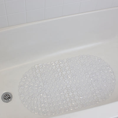 4 of 5:Home Basics Diamond Plastic Bath Mat, Clear 