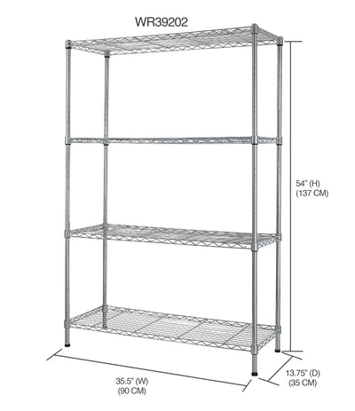 2 of 2:Home Basics 4 Tier Steel Wire Shelf Rack, Chrome 
