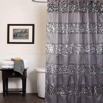 7 of 9:Sinatra Complete Bath Ensemble Decor Set, Silver, All Sold Separately 