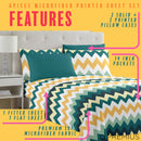 9 of 28:PREMIUS Montego Soft Wrinkle-Free Microfiber Sheet Set, Green-Yellow 