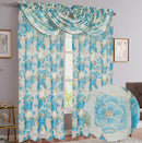 23 of 24:Gwen Dahlia Foil Sheer Rod Pocket Window Panel and Valance Treatments 