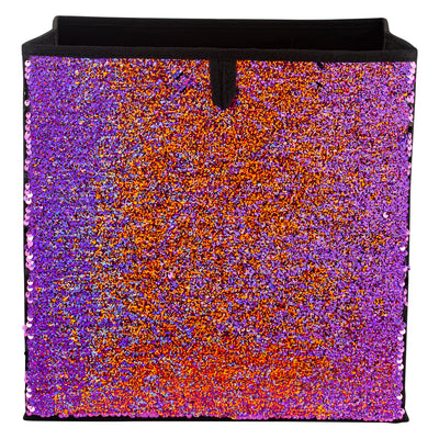 2 of 4:Cube de rangement réversible à paillettes Neu Home, rose/noir 
