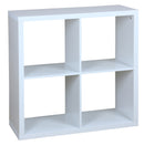 1 of 3:Étagère de rangement en bois à 4 cubes ouverts Home Basics, blanche 