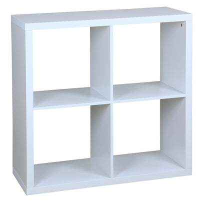 1 of 3:Étagère de rangement en bois à 4 cubes ouverts Home Basics, blanche 