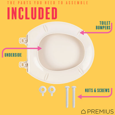 12 of 14:PREMIUS Beveled Plastic Toilet Seat, Standard Round, 17 Inches 
