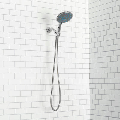 3 of 4:Home Basics Chrome Jumbo Shower Head Massager, 5 Function 
