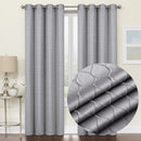 1 of 5:Mackenna Ogee Jacquard Grommet Window Panel, Gray, 52x84 Inches 