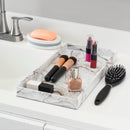 2 of 3:Home Basics Faux Marble Vanity Tray, White 