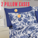 12 of 12:PREMIUS Premium Azure 4 & 6 Piece Microfiber Printed Wrinkle-Free Sheet Set 