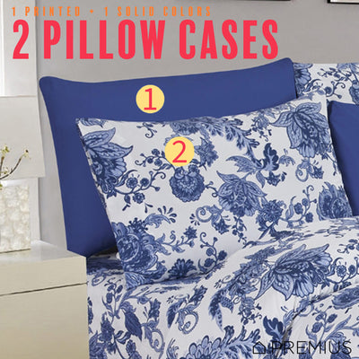 12 of 12:PREMIUS Premium Azure 4 & 6 Piece Microfiber Printed Wrinkle-Free Sheet Set 