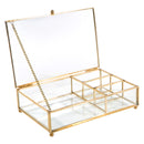 2 of 4:Home Details Vintage 4 Compartment Glass Keepsake Box, Gold, 7.9x 