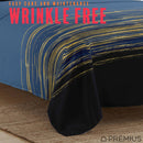 10 of 28:PREMIUS Leo Soft Wrinkle-Free Microfiber Sheet Set, Navy-Gold 