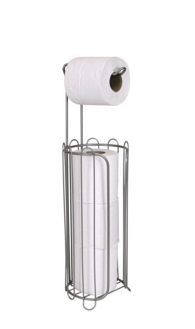 1 of 4:Home BasicsHeavy Weight Satin Nickel Bath Tissue Organizer 