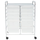 3 of 4:Carrito de almacenamiento Home Basics con 12 cajones, color blanco 