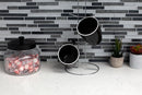 3 of 4:Home Basics Artisan 1.5 Lt Glass Jar with Black Top 