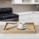 5 of 6:Home Basics Metallic Weave Serving Tray with Cut-Out Handles, Gold, 18x13x2 Inches 
