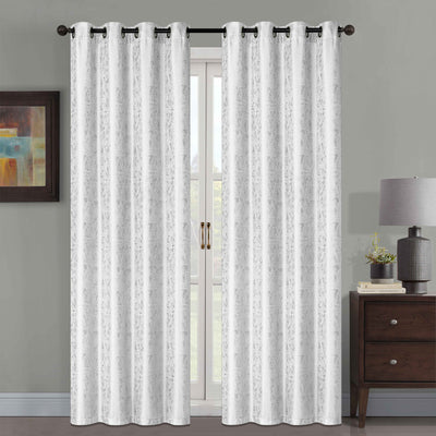1 of 13:Ayla Crushed Jacquard Grommet Window Panel, 54x84 Inches 