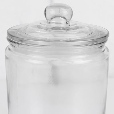 2 of 5:Home Basics Renaissance Collection Medium Glass Jar with Easy Grab Knob Handles, Clear 