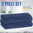15 of 23:PREMIUS 2 Pack Leaf 100% Cotton Yarn Dyed Bath Sheet Towel, 32x64 Inches 