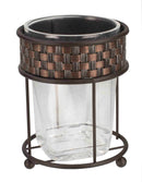 1 of 2:Home Basics Vaso tejido tipo cesta, bronce 