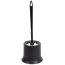 4 of 14:Home Basics Plastic Toilet Brush with Compact Holder, Black 
