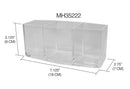 4 of 5:Home Basics 3 Compartment Plastic Cosmetic Organizer, Clear 